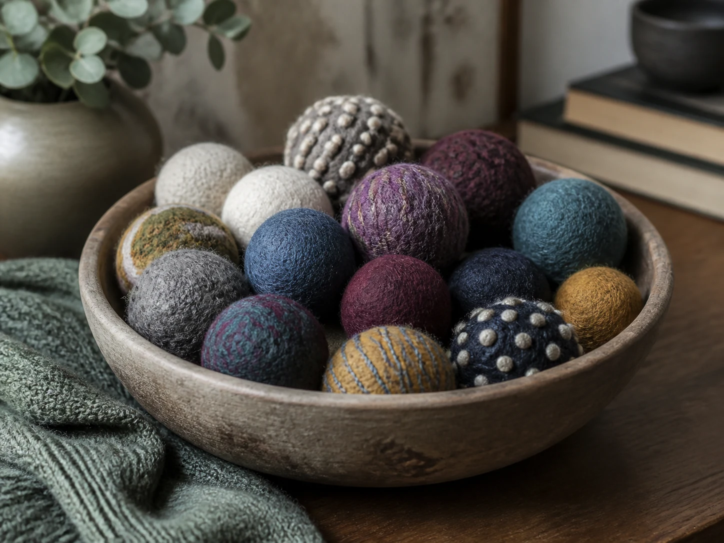 Ideias criativas com bolas de feltro e tecido