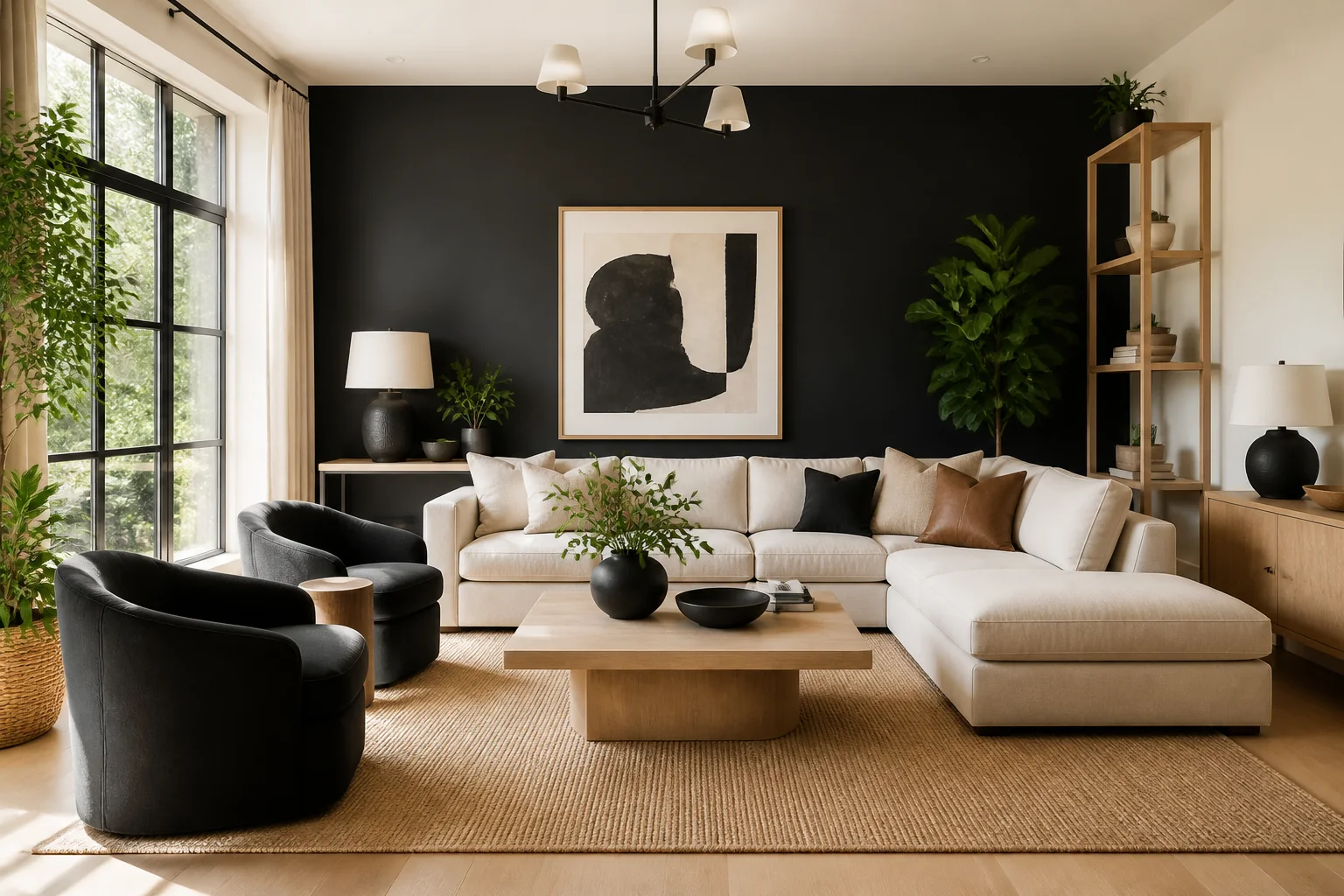preto em casa sala